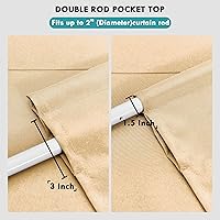 Vista 4 de JIUZHEN Cortinas de cenefa para ventana de cocina, cenefas para ventana de sala de estar/sótano, cortinas de ventana de baño, aislamiento térmico