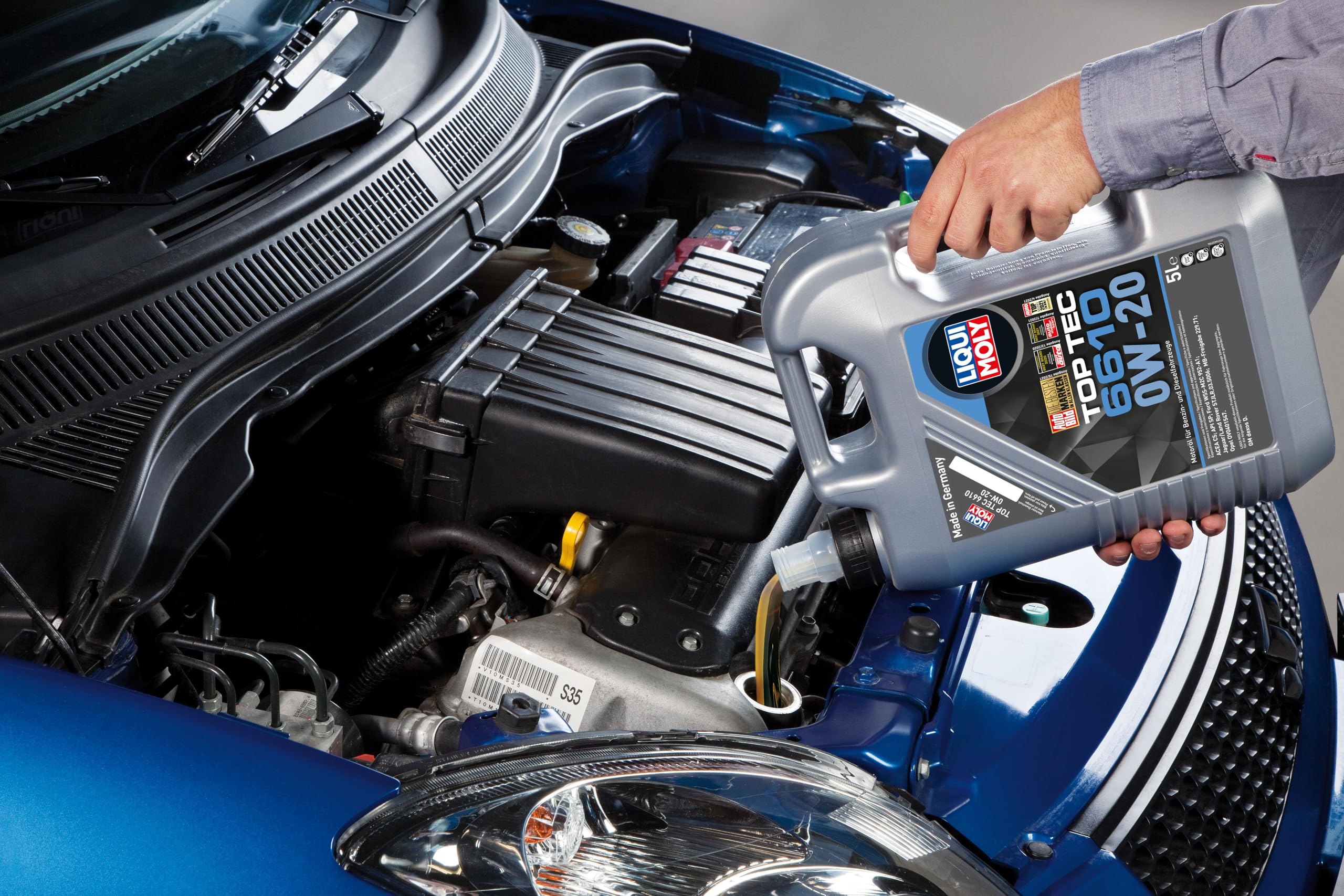 LIQUI MOLY Aceite de motor 0W-20 Top Tec ACEA C5 API SP 6610 5L Compatible con TOYOTA AYGO WNB1, KGB1, NISSAN Qashqai II J11, J11, MERCEDES-BENZ Clase C T-modell S205