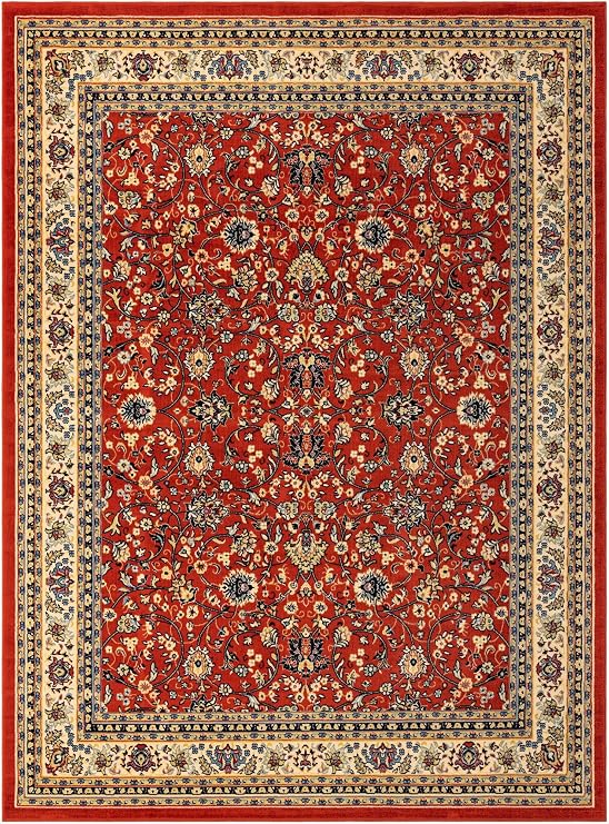 - Yasmin Rug 10' x 13' 1 Terracotta Traditional Easy-Clean Rug Ideal for Living Rooms, Large Dining Rooms, and Offices