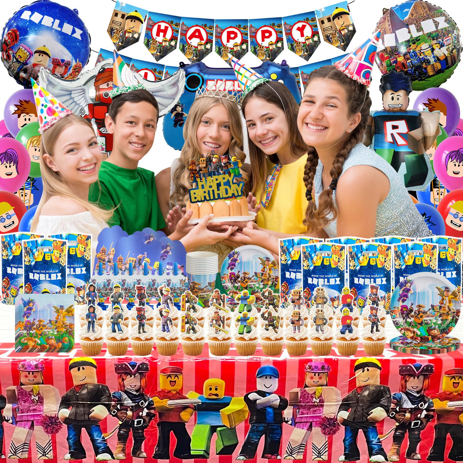 Cartoon Decoracion Cumpleaños, 75 Pcs Cartoon Vajilla de Cumpleaños