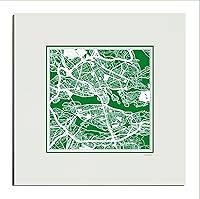 Vista 107 de O3 Design Studio Mapa de corte de papel Madrid negro mate de 20 x 20 pulgadas