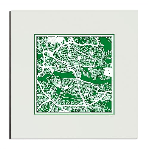 Miniatura 107 de O3 Design Studio Mapa de corte de papel Madrid negro mate de 20 x 20 pulgadas