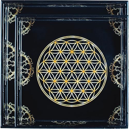 Miniatura 9 de Bandejas cuadradas de madera para servir con asas, platos de decoración de granja para mesa de café, encimera de cocina y otomana, juego de 2