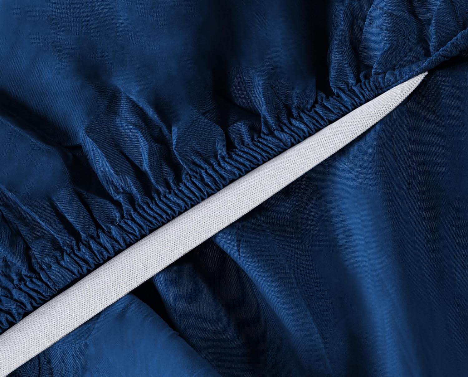 King Size Solid Cooling & Breathable 4 Piece Bedding Sheet Set - Brushed Microfiber - Shrinkage and Fade Resistant - Deep Pocket (Navy Blue, King)