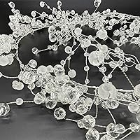Vista 10 de Galt International Guirnalda de Diamantes de Cristal Acrílico de 198", Cuerda de Alambre Esmerilada y Corte de Diamante con Cuentas de Gemas