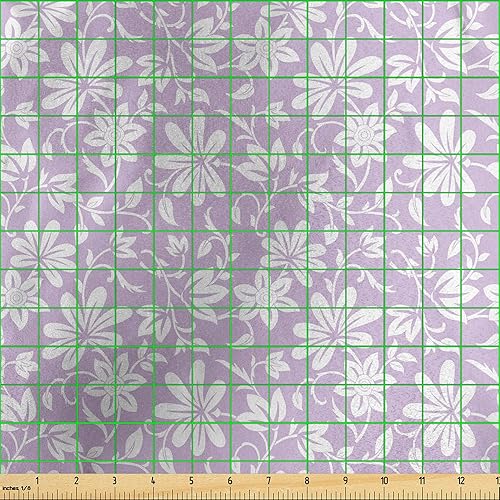 Miniatura 3 de Ambesonne Tela floral por The Yard, ramos de primavera con flores espirales, ramas de jardín botánico, primavera, tela de satén decorativa para