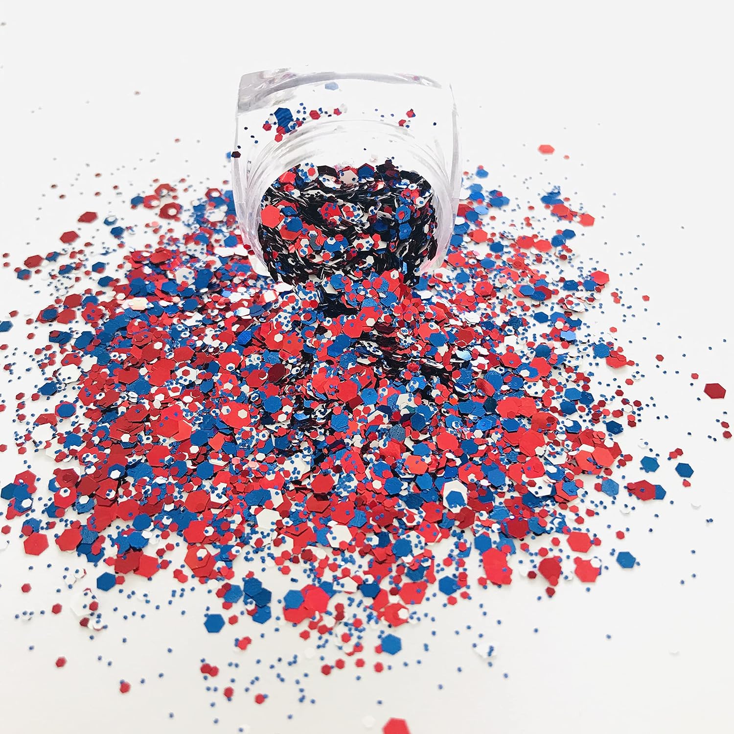10 Grams/Pack - National Flag RBW Color Elements Mixes US Flag Series Shape Glitter - Festival Rave Beauty Makeup Face Body Nail Art Tumbler Decoration NA07
