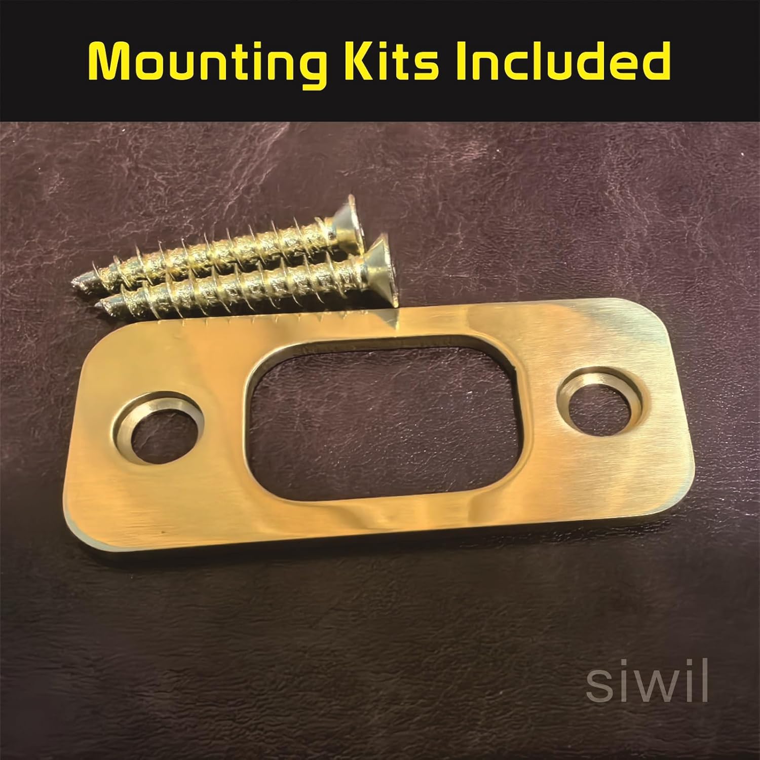 Deadbolt Strike Plate, Solid Brass Door Backplate 1" X 2 1/4“, Round Corner Heavy Duty - 1 Pack