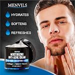 Mens Face Moisturizer Cream - Anti Aging & Wrinkle for Men with Collagen, Peptides, Jojoba Oil, Vitamins E - Face Lotion - Age Facial Skin Care - Eye Wrinkle - Day & Night - 4.2 Oz