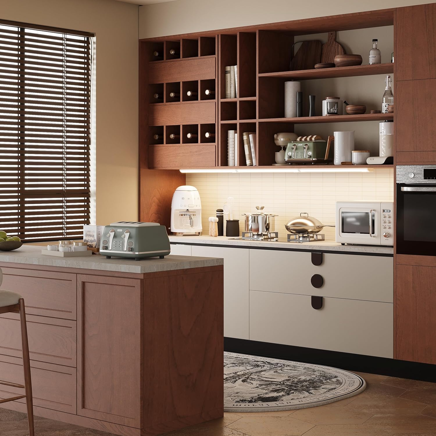 Inlight 30" LED Under Cabinet Lighting, 5 CCT Selectable 2700-5000 K, Dimmable, ETL-Listed, White Finished, IN-0208-4-WH