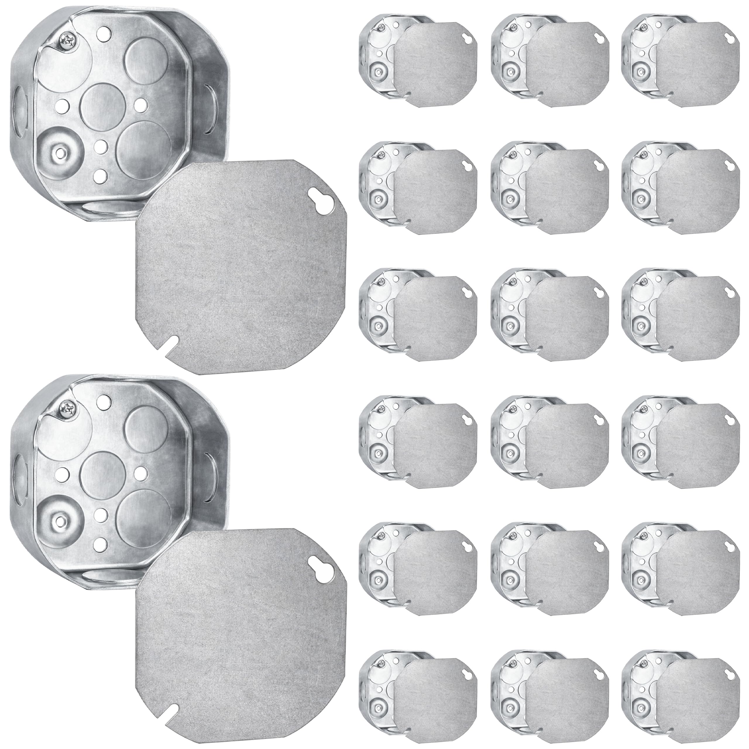 Octagon Metal Electrical Boxes - 10 Pack -8