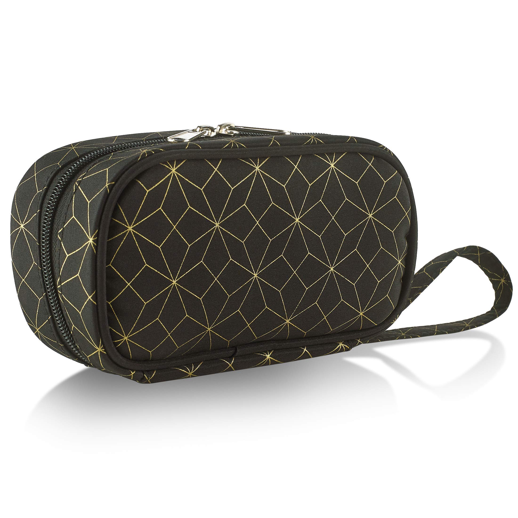 Pastillero y organizador de frascos de píldoras - Bolsa de transporte para frascos de píldoras semanales y diarias con 3 frascos diarios adicionales