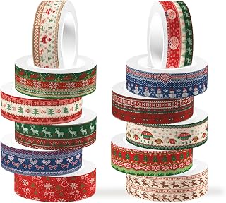 セーターテーマセット12巻、クリスマス和紙テープ、DIYデコレーションテープ。スクラップブッキングの装飾、アートジャーナルのアクセサリー、手芸プロジェクトなどに最適です [並行輸入品]