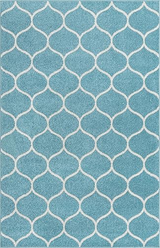 Miniatura 408 de Rugs.com Lattice Frieze Collection Alfombra – 4 x 6 pies, alfombra mediana negra perfecta para salas de estar, comedores grandes, planos abiertos