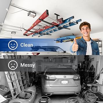 FLEXIMOUNTS Double Arm Adjustable Overhead Ladder Rack, 71.5 Arms