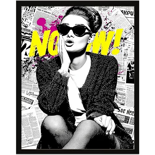 Beautiful Chic Woman Wall Art Prints Beautiful Audrey Hepburn Poster Canvas Art Wall Decor Picture For Bedroom Office Dorm Bathroom Wall Decor Aesthetic Home Artwork 8" × 10" In Framed