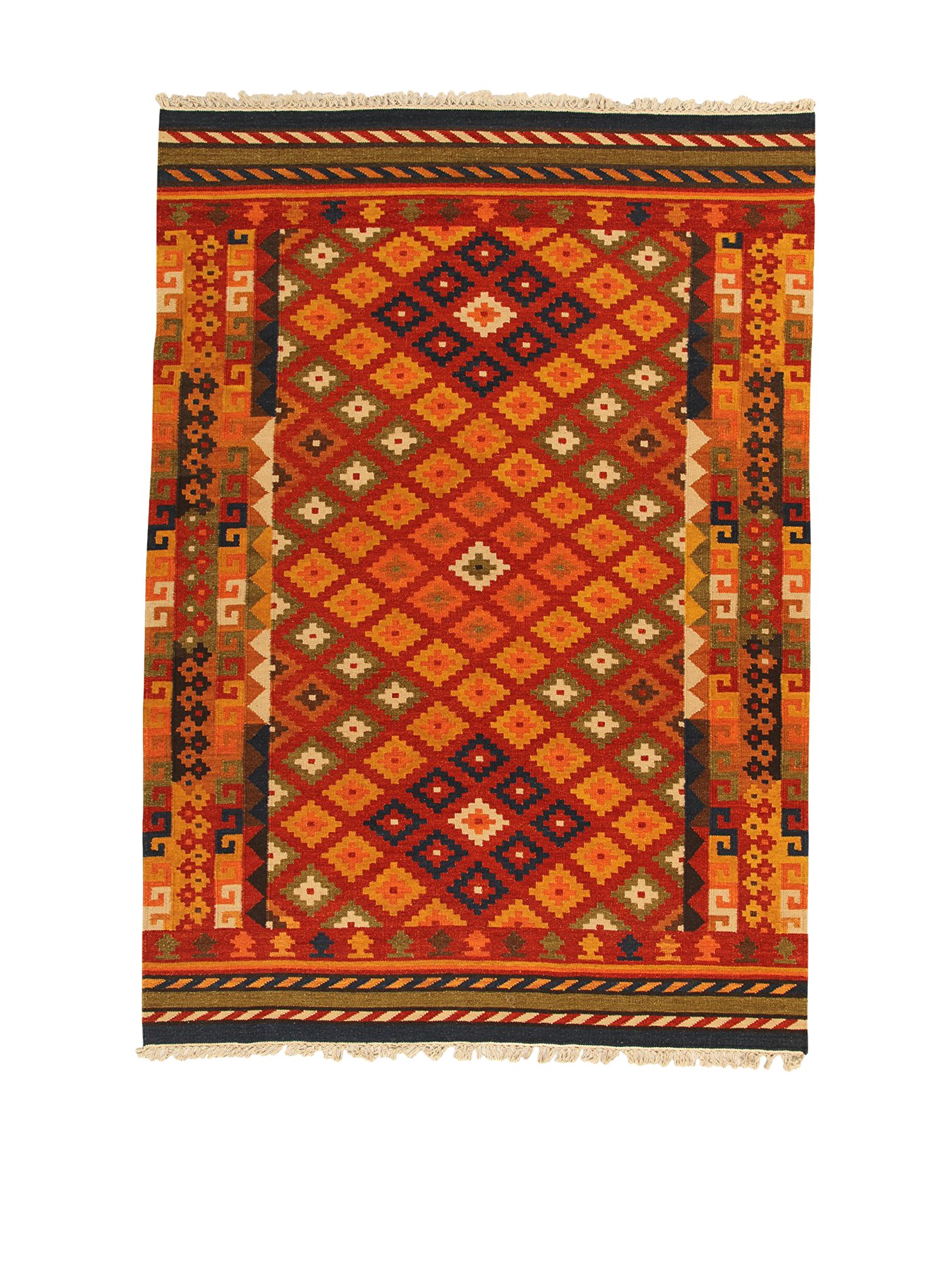 Kilim Carpets by Jalal Tappeto Kilim Sivas 1 Rosso/Multicolore 160 X 230 cm
