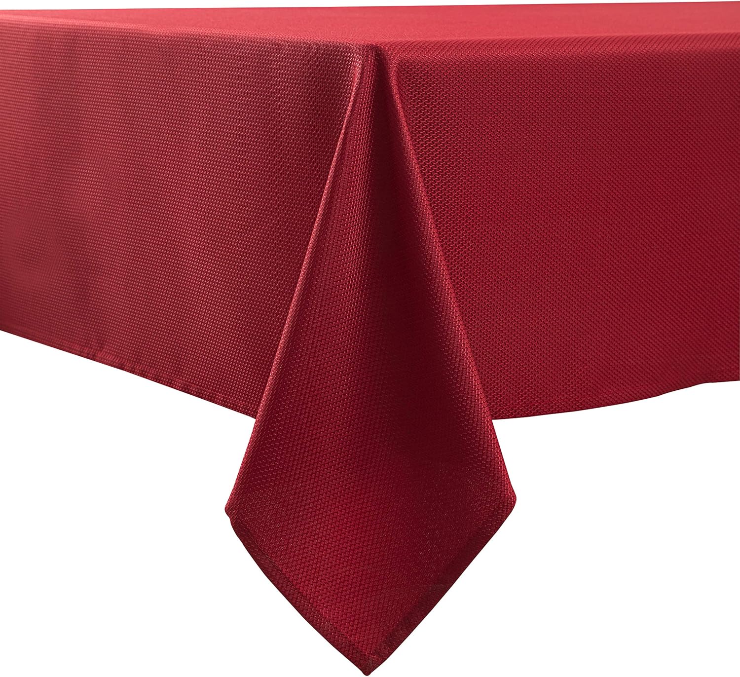 Biscaynebay Textured Fabric Tablecloths 52 X 70 Inches Rectangular, Red Water Resistant Spill Proof Tablecloths for Dining, Kitchen, Wedding and Parties, Machine Washable 52X70" Red