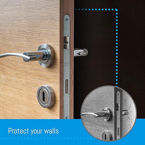 Miniatura 4 de Tope de puerta de pared (pequeño), parachoques y protector de pared. Tope de puerta autoadhesivo con amortiguación de sonido (transparente, 2)