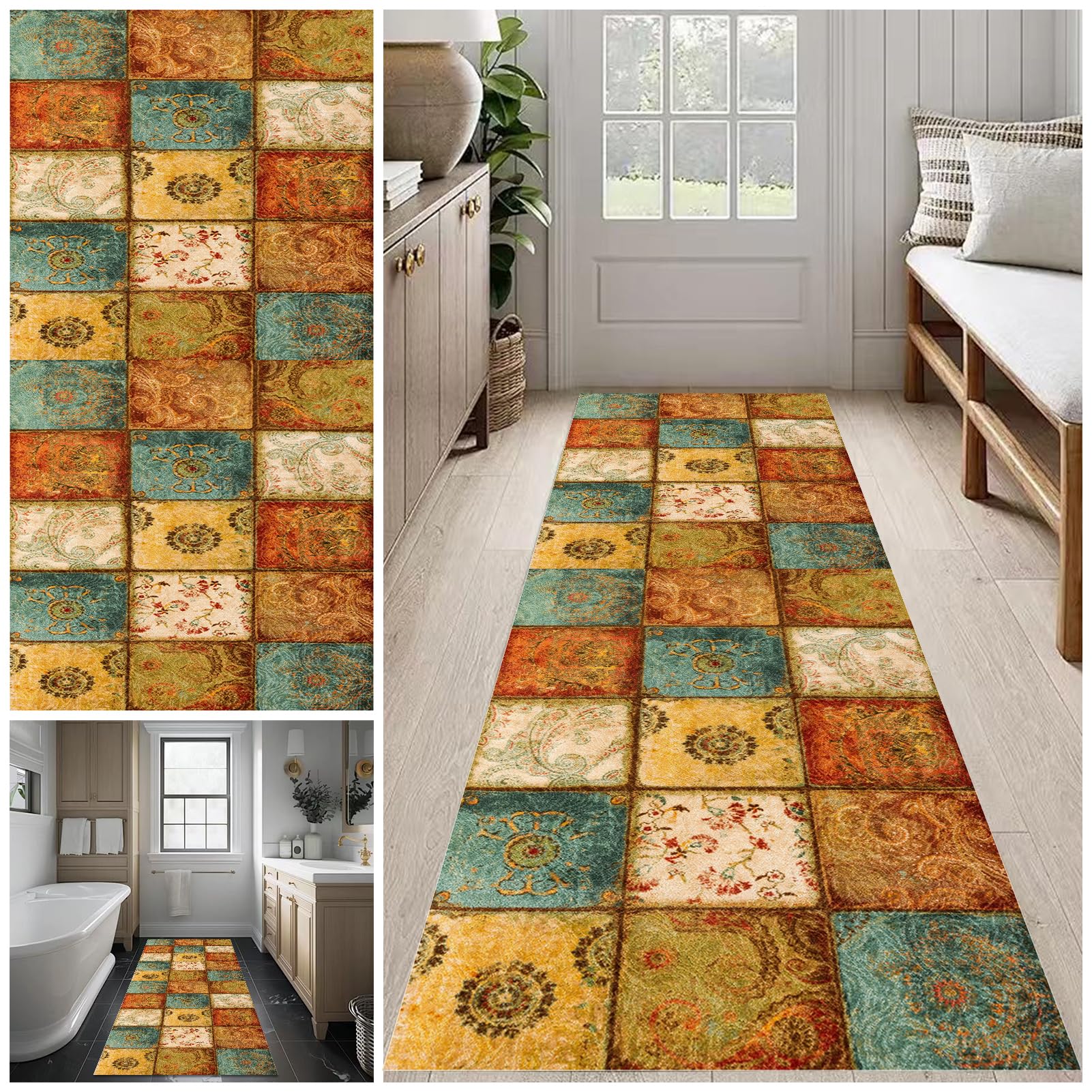 Dzaebji A Long Carpet Runners For Hallways 40 X 70 Cm Non Slip Machine Washable Long Kitchen Rugs Runners Runner Rugs For Hallway Narrow Rug Runner Carpet Runner For Entrance, Hall Hallways Living Room