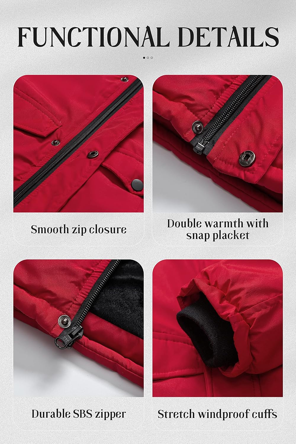 Chrisuno Boy's Med-length Parka Winter Coat Waterproof Outwear Ski Snow Jackets Thick Padded Insulated Windbreaker