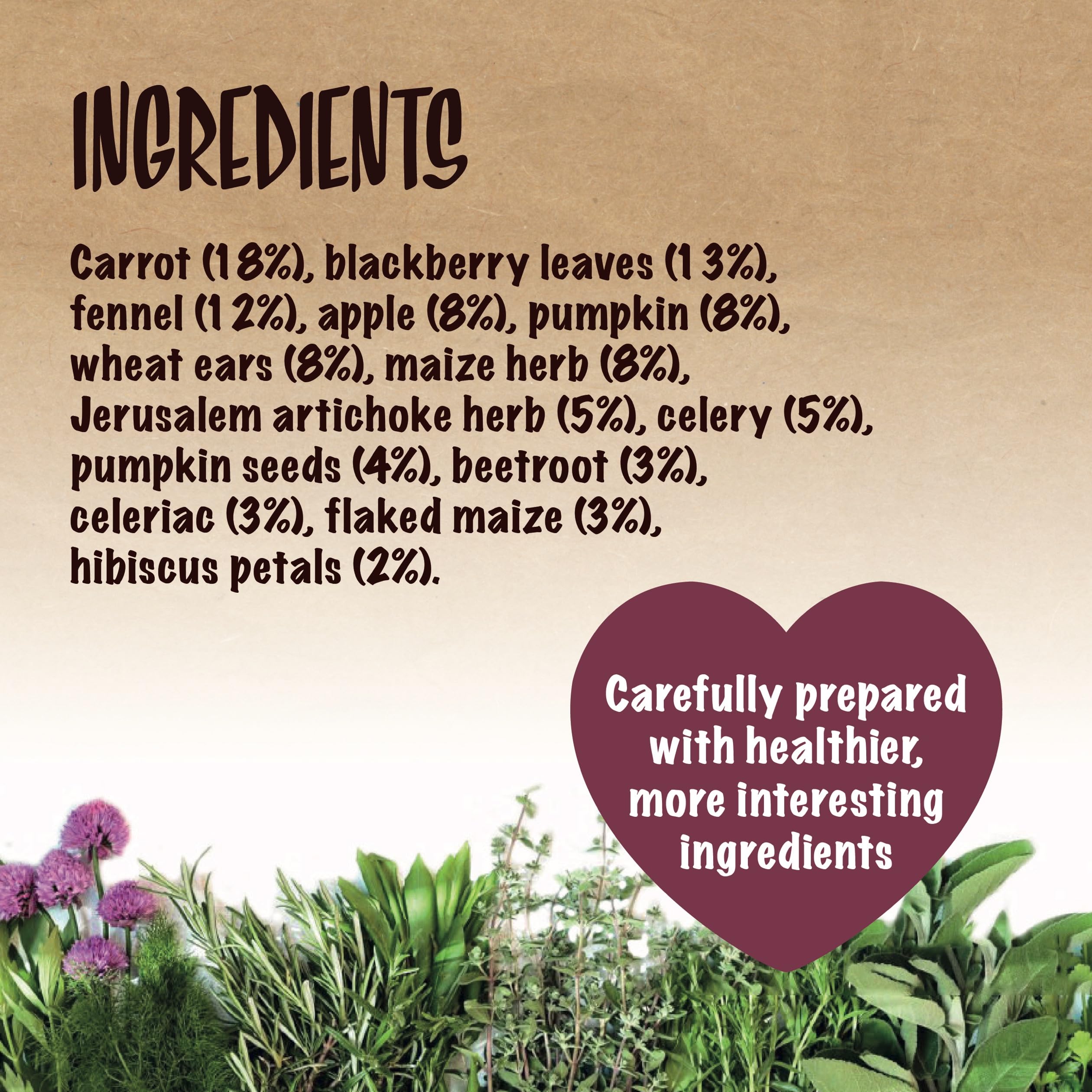 Rosewood Naturals Herbsternte-Salat, Kleintier-Leckerli für Kaninchen, Meerschweinchen, Chinchillas, Degus, Hamster, Rennmäuse, Mäuse und Ratten, 150g