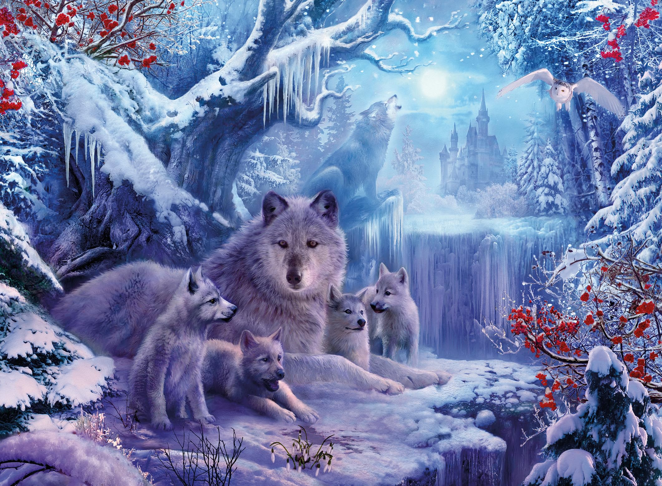Lot De 2 Puzzles Ravensburger 500 Pièces – Famille De Loups, Animaux, Dès 12 Ans