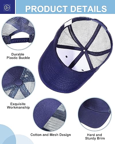 Miniatura 3 de Coume Gorra de béisbol de malla a granel de algodón lavado en blanco gorras de béisbol ajustables Gorra de camionero Snapback Golf Hombres Gorra