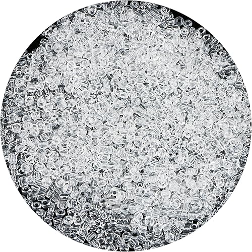 Miniatura 10 de 1300 cuentas de vidrio a granel, cuentas de vidrio 60 de 0.157 pulgadas (0.157 in) opacas a granel para pulseras, cuentas espaciadoras pequeñas,