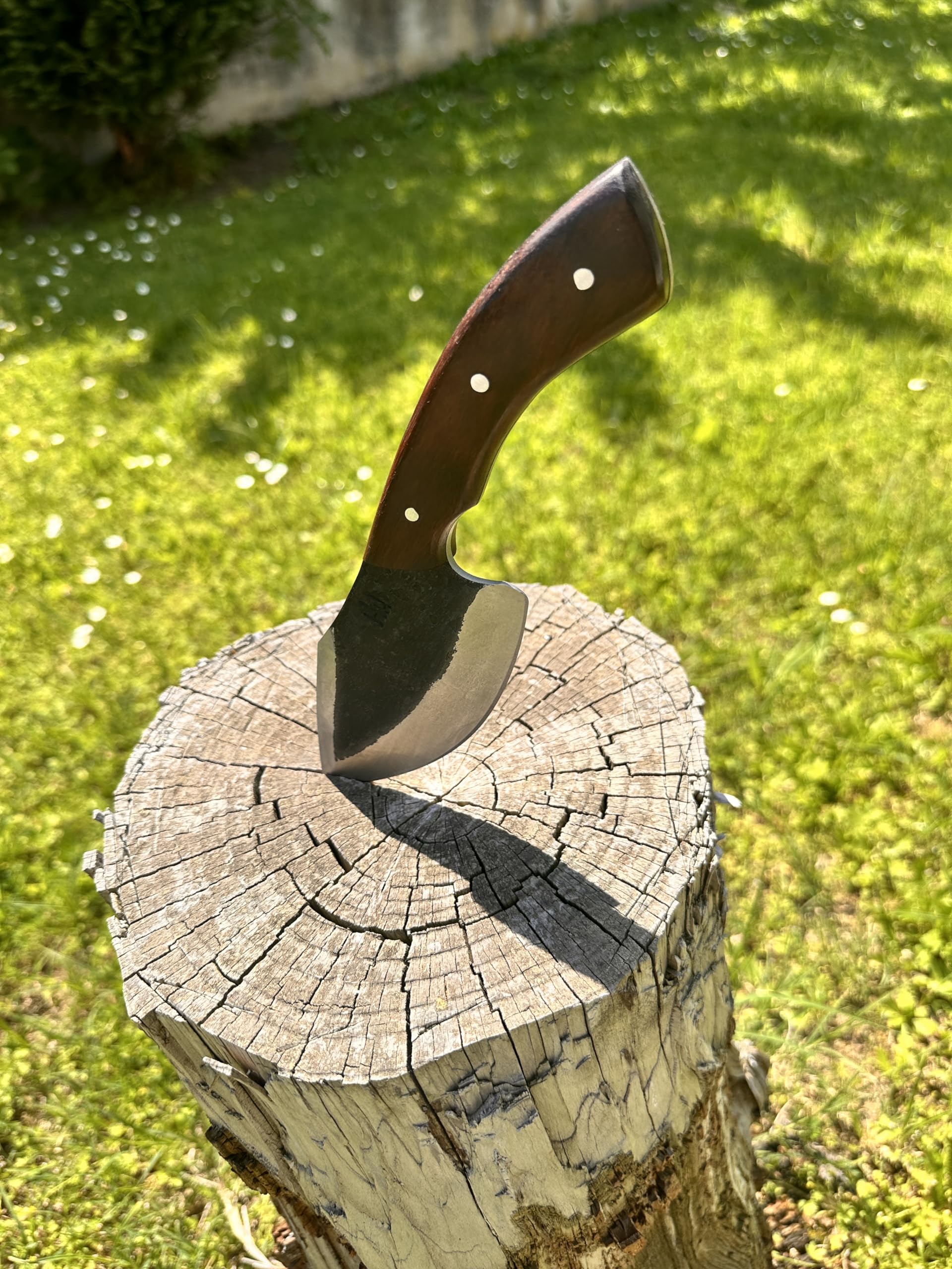 Perkin Jagdmesser Bushcraft Messer aus 1095 Stahl mit Lederscheide für Jagd und Camping