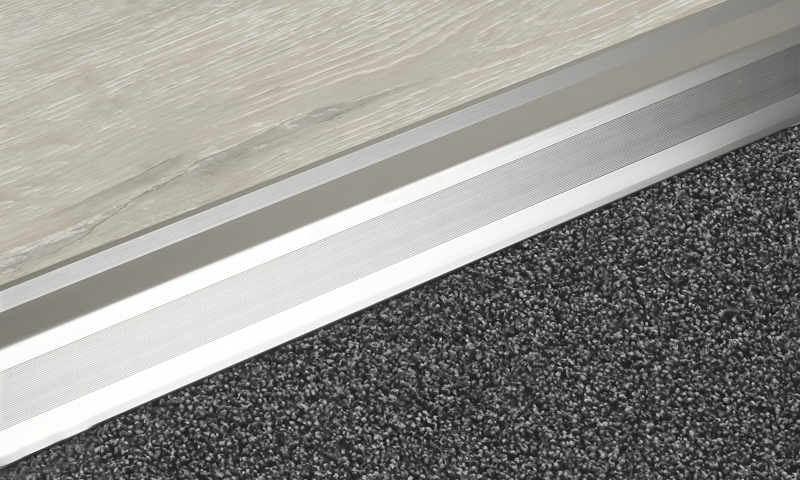 PROVISTON | Profilé de rattrapage| Alu | 50,5 x 15-24 x 1000 mm | Argent | Hauteur de rattrapage 15-24 mm | À visser | À clipser | Barre de seuil de rattrapage | 1 pièce