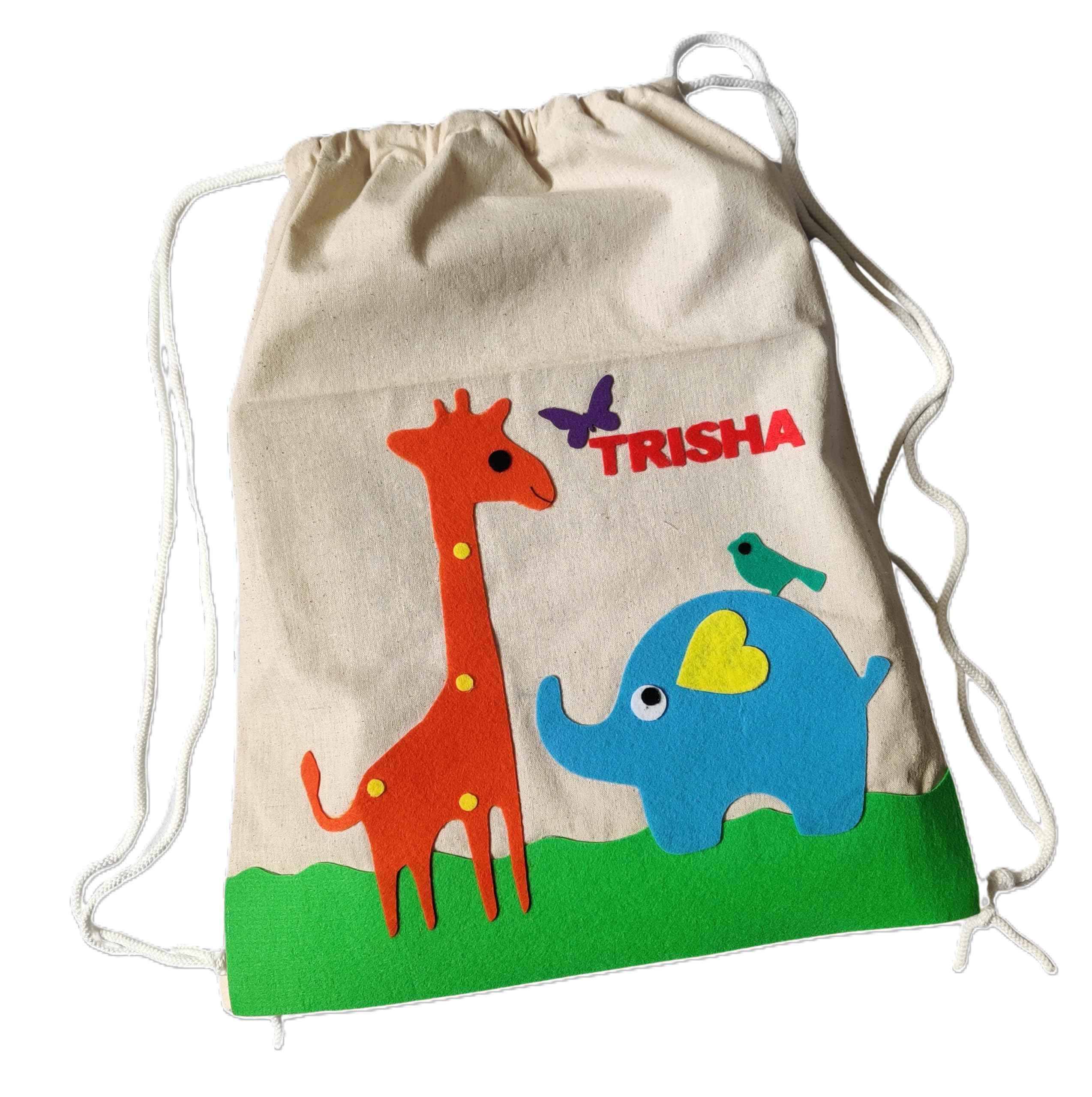 Drawstring Bags for Your Kids with Their Name | Personalized Name Bag in Animal Theme | Gift for Birthday Parties, Return Gifts-image-27