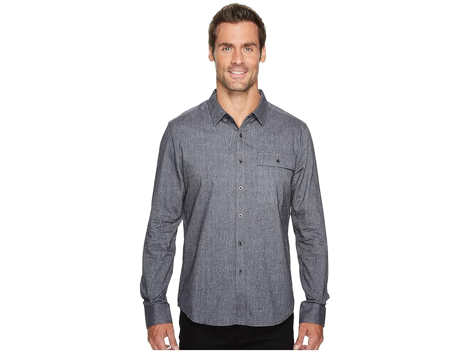 

Kenneth Cole Sportswear Herringbone Shirt (Black Combo) Men's Coat