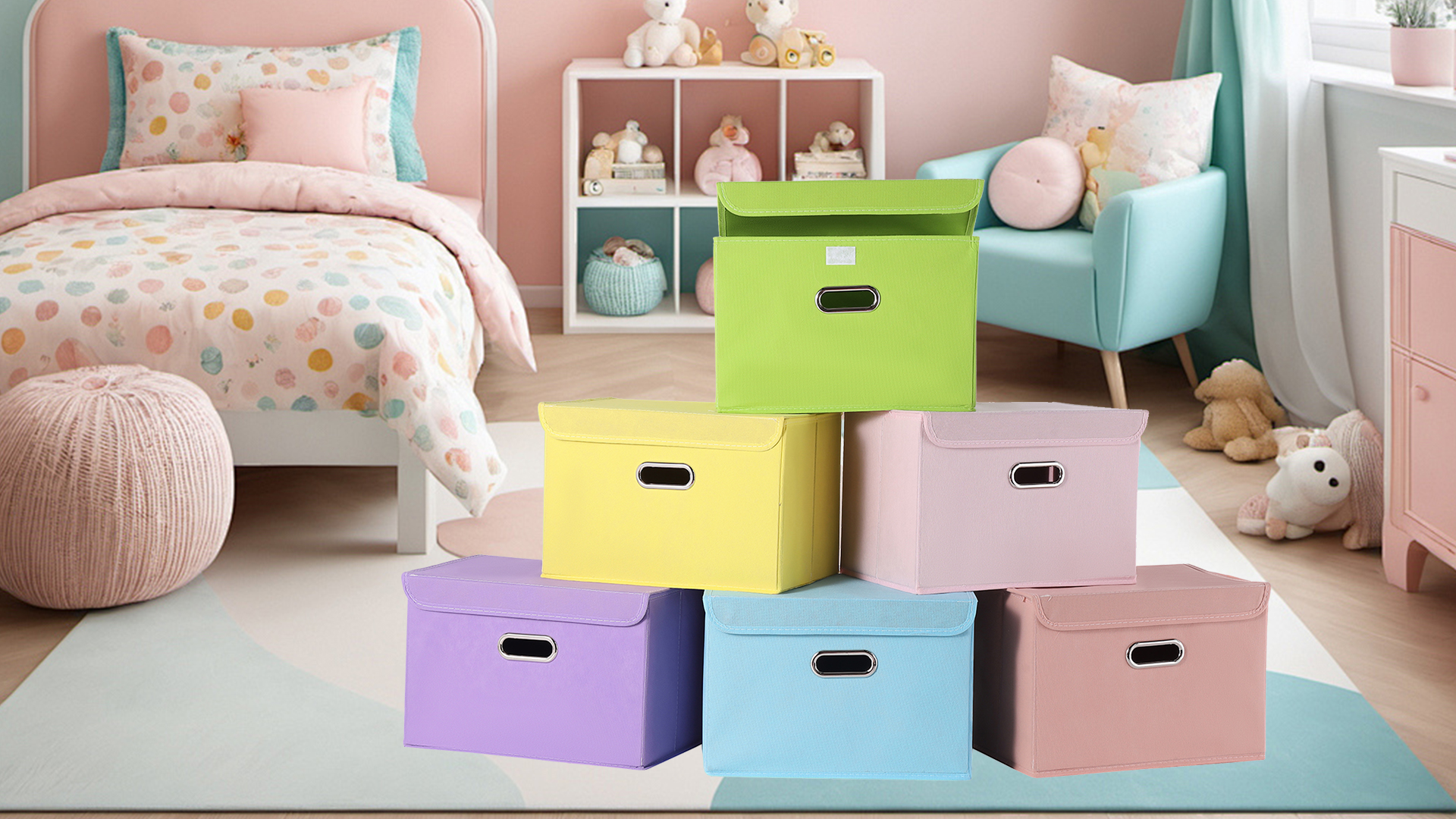 Amazon.com - STOREONE Fabric Storage Cube Bins Foldable Organizer