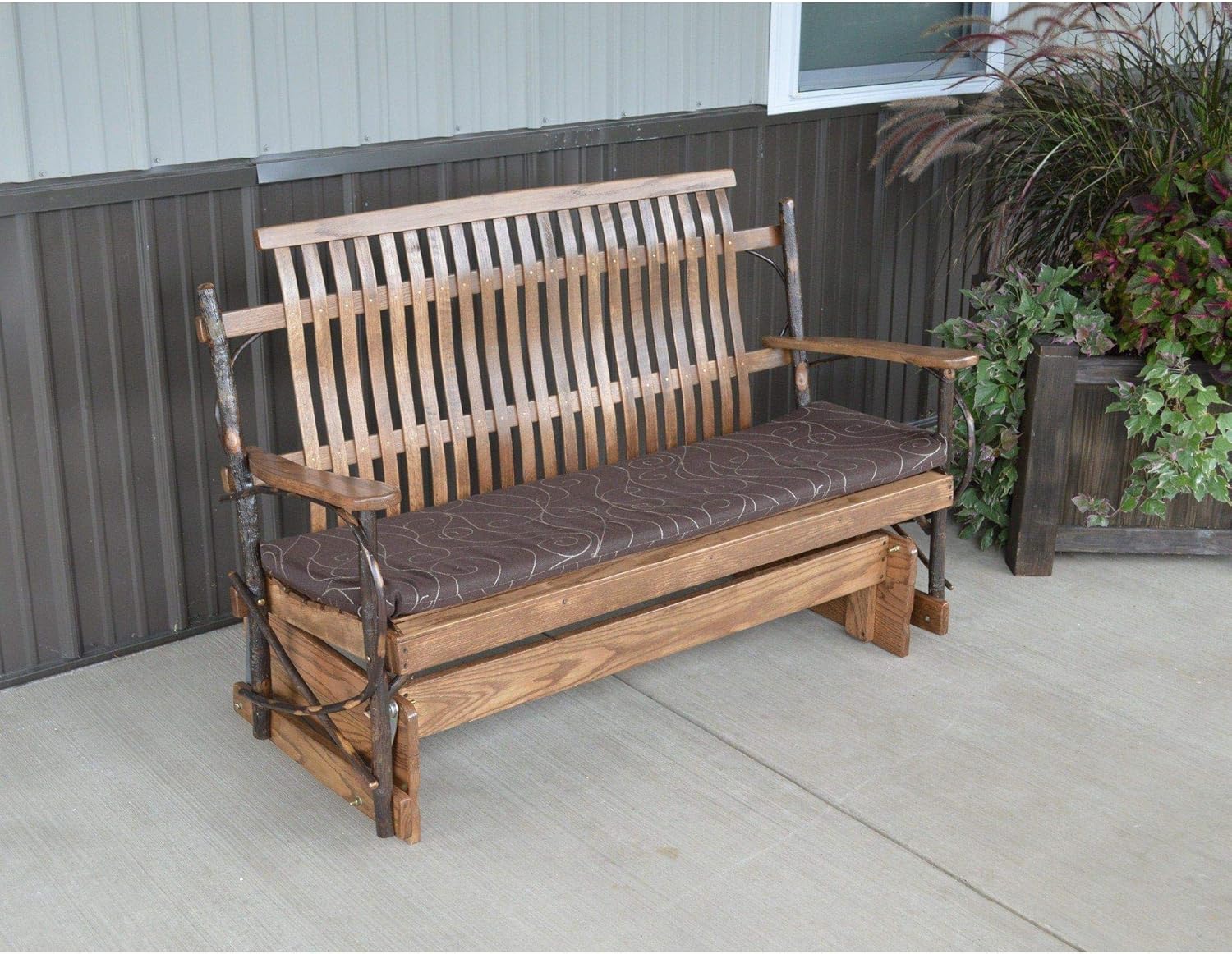 A&L Furniture Co. Amish Bentwood 4' Hickory Porch Glider - Lead TIME to Ship 4 Weeks