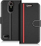 COODIO Funda LG K10 2017, Funda Cuero LG K10 2017, Funda Cartera LG K10 2017 Case con Magn?tico/Billetera/Soporte para LG K10 2017, Negro/Rojo COODIO Funda LG K10 2017, Funda Cuero LG K10 2017, Funda Cartera LG K10 2017 Case con Magn?tico/Billetera/Soporte para LG K10 2017, Negro/Rojo