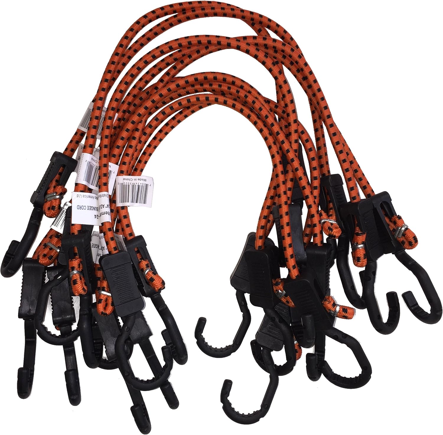Kotap MABC24 All Purpose Adjustable Bungee Cords with Hooks, 24Inch