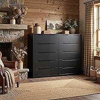 Vista 5 de Romorgniz Cómoda para dormitorio con 6 cajones grandes, cómoda alta de madera moderna para sala de estar, entrada, pasillo, negro, 43.2 pulgadas