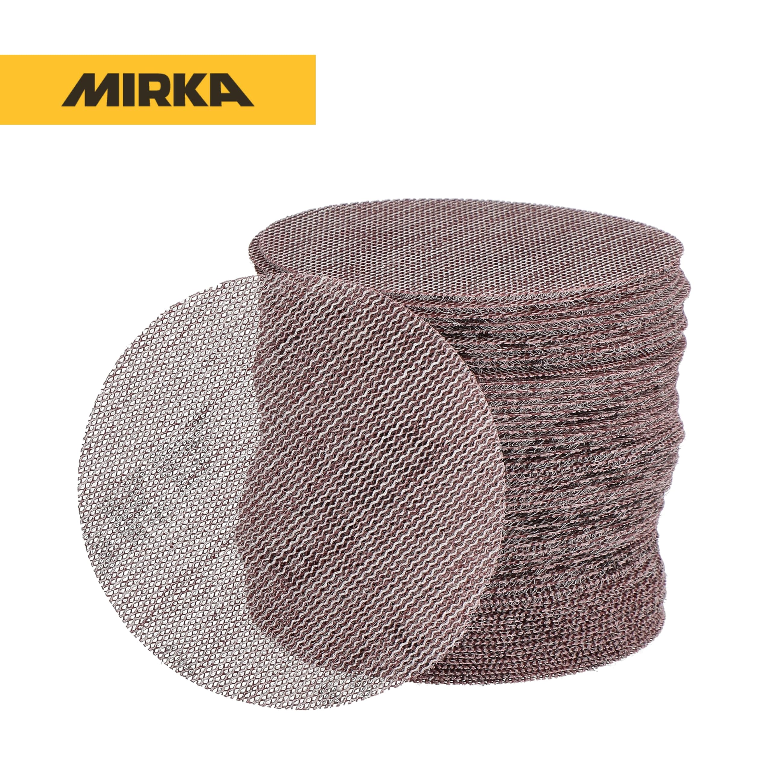 Mirka 8 A-203 – 120 (grano 120) abrasivos discos de papel de lija del polvo de malla, caja de 50 discos