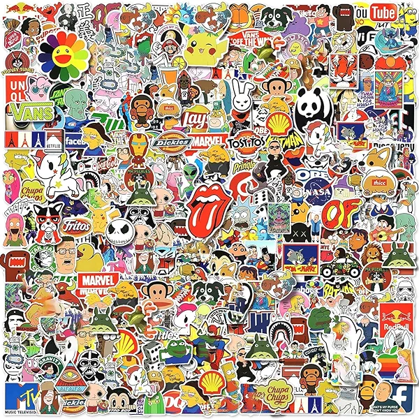 Cool Stickers for Adults, Brand Stickers for Water Bottles, Waterproof Vinyl Stickers Pack for Laptop, Skateboard, Luggage