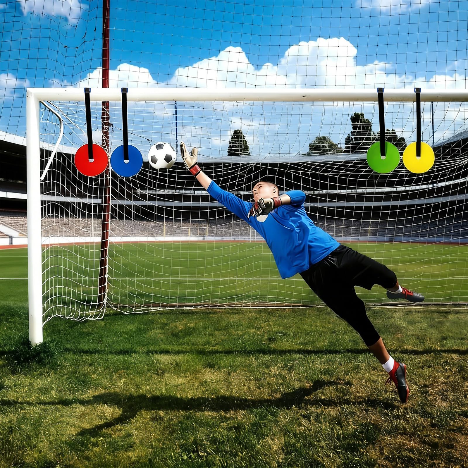 4 Bersagli Per Porta Calcio Da 15cm Con Borsa, Kit Allenamento Calcio, Accessorio Per Allenamento Tiri Mirati, Per Bambini E Adulti, Pratica Borsa Inclusa.