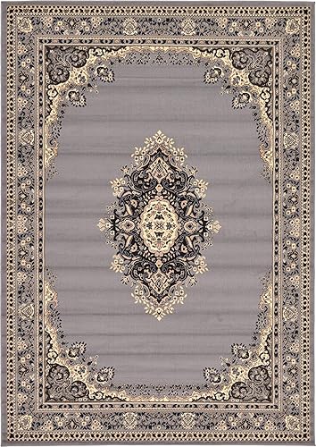 Vista 695 de Unique Loom Reza Collection- Alfombra, Polipropileno, Marrón Marrón/ marfil