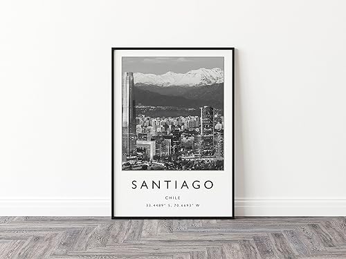 Miniatura 2 de Santiago Chile Wall Print, Santiago Wall Art, Chile Print South America Art Travel Black And White Photo 269 Poster Travel Photo
