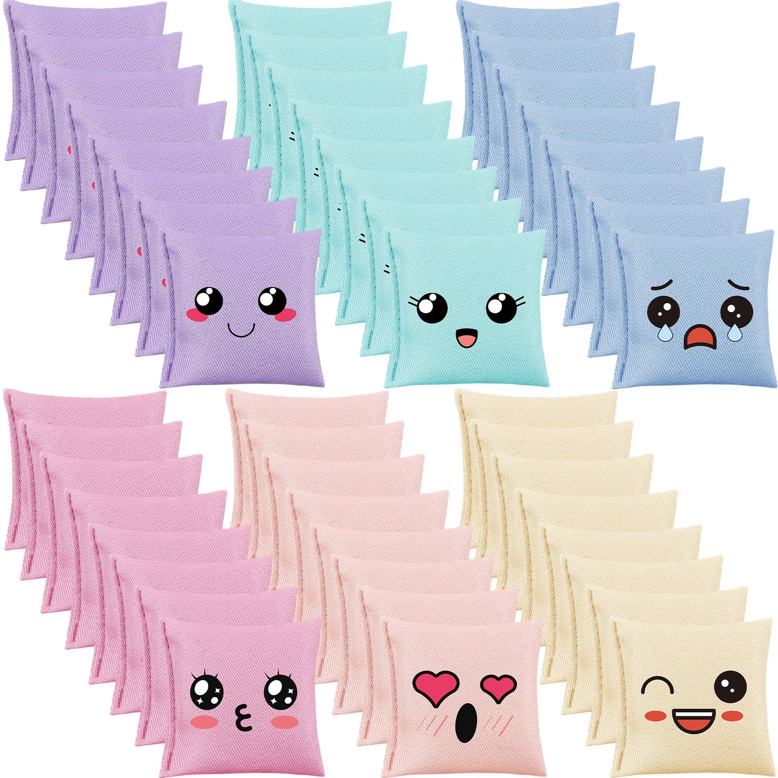 Jenaai 48 Pcs Nylon Bean Bags Colorful Bean Bag, 2.6” x 2.6” Tossing Bags