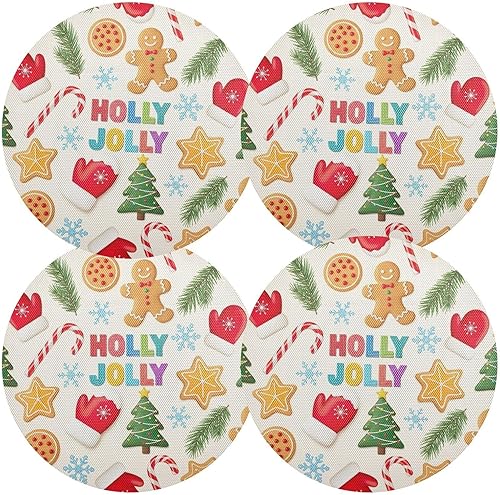 Miniatura 2 de Gingerbread Men PVC Placemat, Washable Heat Proof Table Mat for Kitchen one sizex4