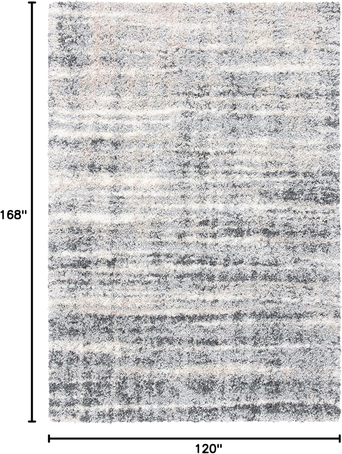 SAFAVIEH Fontana Shag Collection Area Rug - 10' x 14', Grey & Ivory, Modern Design, Non-Shedding & Easy Care, 2-inch Thick Ideal for High Traffic Areas in Living Room, Bedroom (FNT856G)