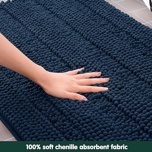 Miniatura 5 de CHUN YI Alfombra de baño de felpilla suave para baño, absorbente de agua, acogedora y gruesa, antideslizante, para bañeras, se puede lavar y secar a