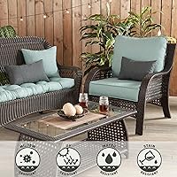 Vista 85 de Greendale Home Fashions 2-Piece Outdoor Deep Seat Cushion Set, Steel Blue Stripe