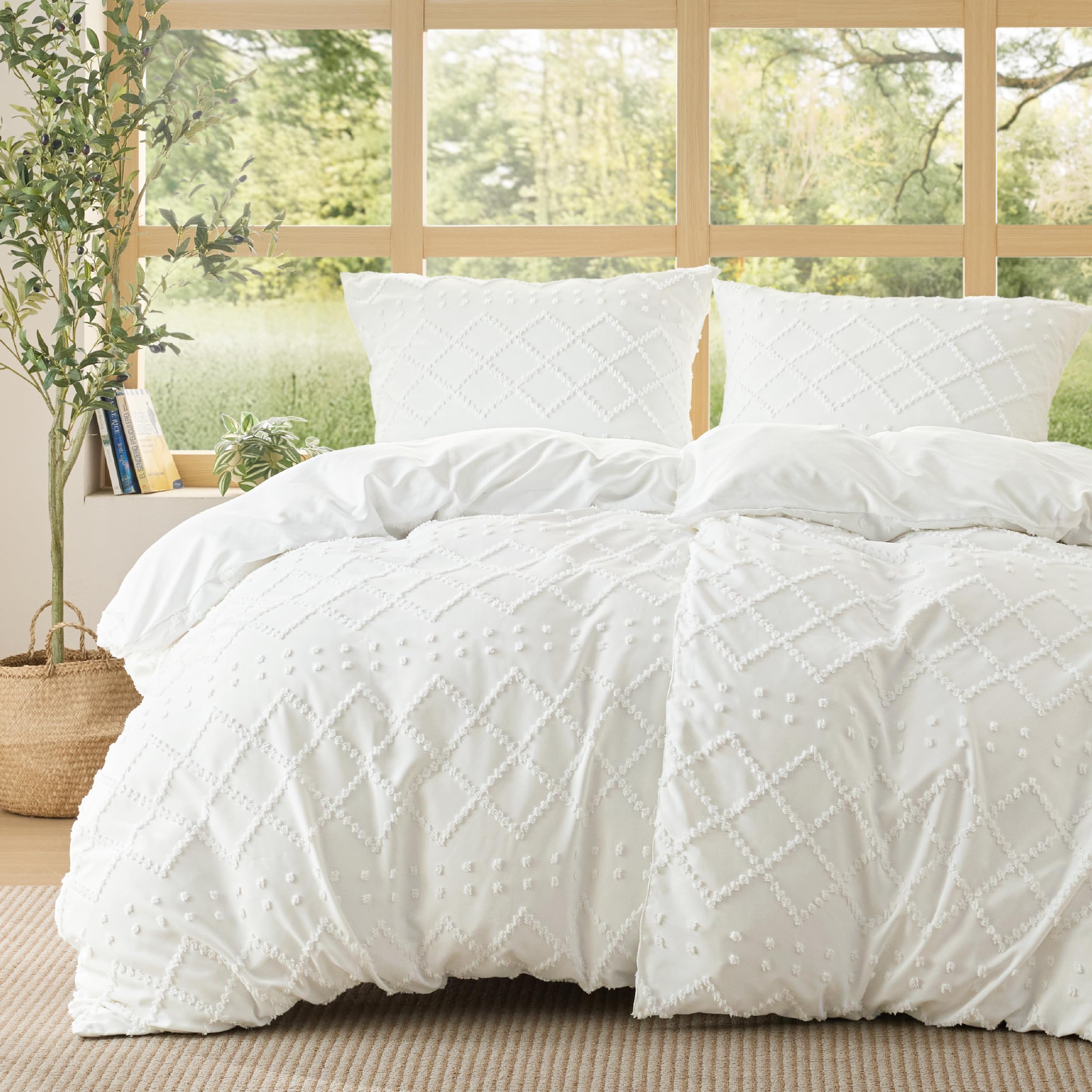 BEDSURE Bettwäsche Bettbezug - Muster Bettwäsche-Sets mit Kissenbezüge, ÖKO-TEX Bedding für Doppelbett mit Reißverschluss