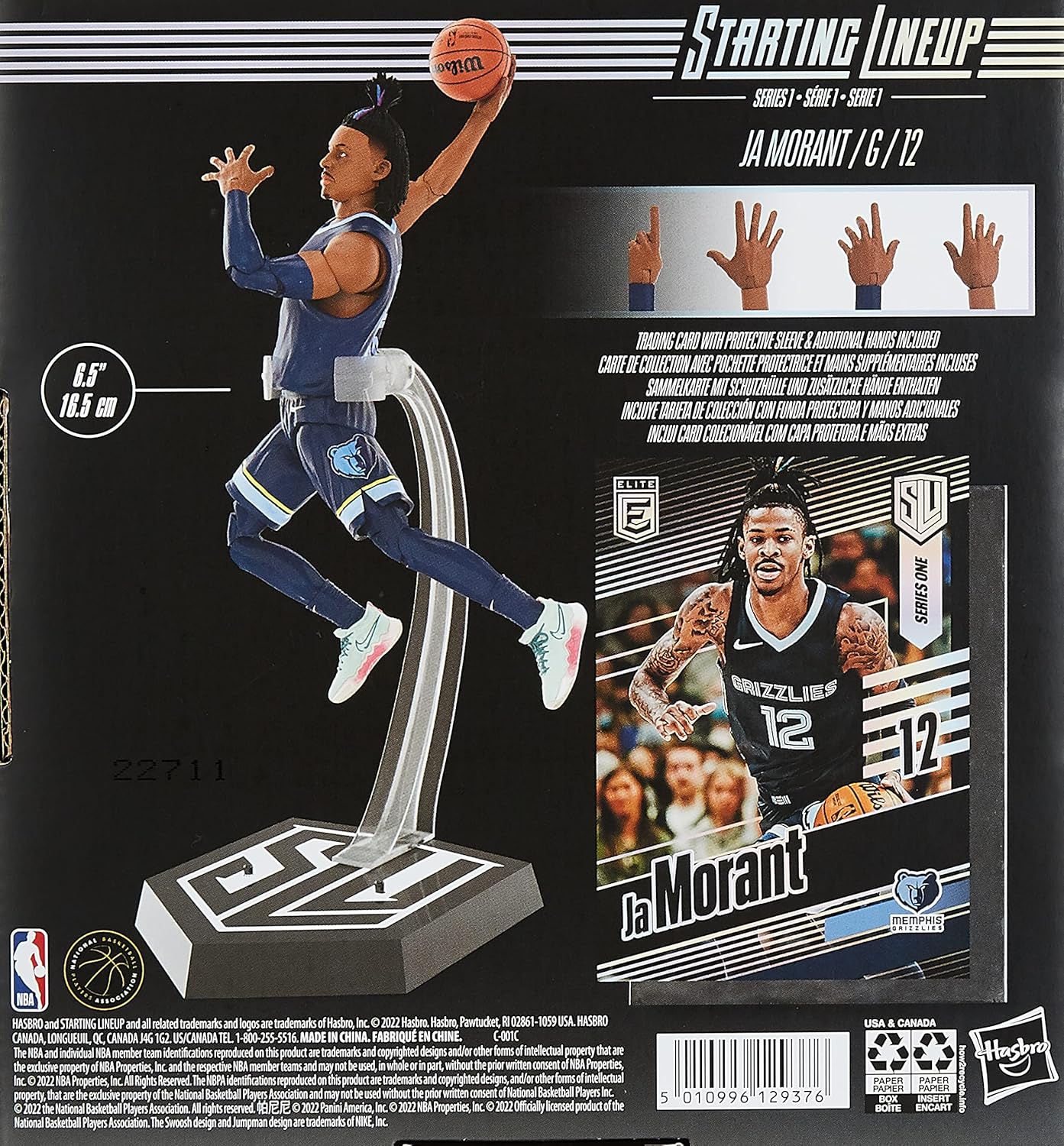 Starting Lineup Ja Morant (Memphis Grizzlies) Hasbro NBA Series 1 Action Figure